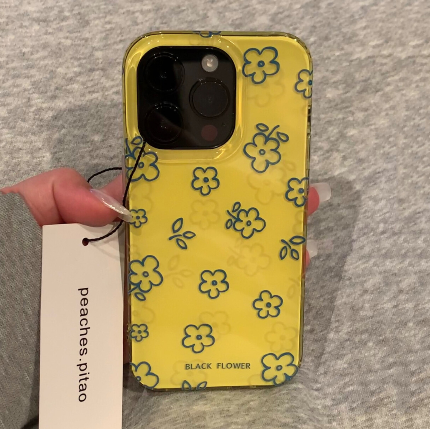 夏日小清新蓝线条花朵适用于苹果15手机壳iphone16保护套14防摔13硅胶新款15promax小众16pro超火max手机套女