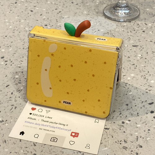 趣味可爱立体梨子适用华为purax折叠屏手机壳Pocket2小米mixflip三星zflip7/6/5典藏版pura挂绳x独特好看个性