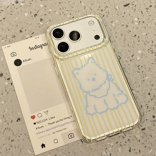 【每日新品】韩系ins可爱条纹西高地适用于苹果18promax手机壳iphone17pro保护套16/15新款17pm超好看巨好看