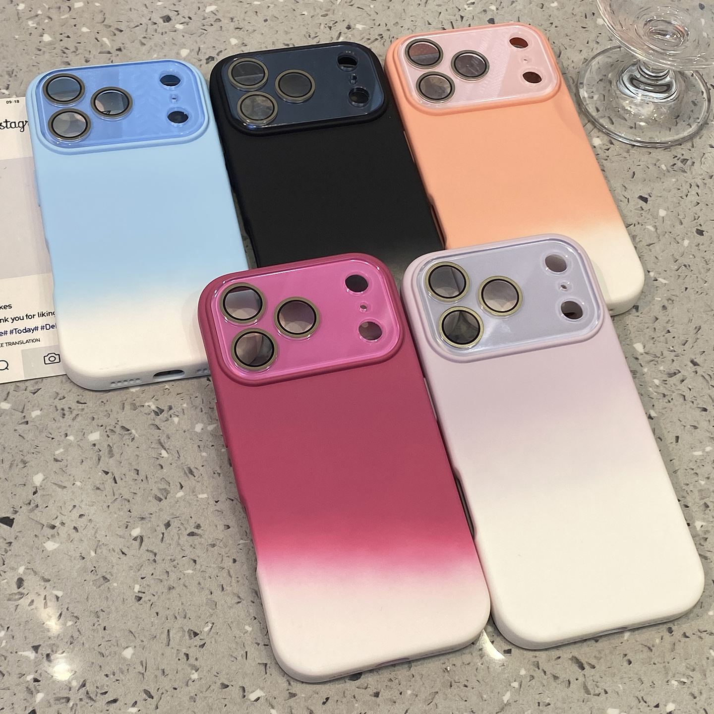 晕染渐变适用于iphone17promax手机壳苹果16保护套14带镜头膜13全包新款12防摔15pro高级max情侣手机套air软