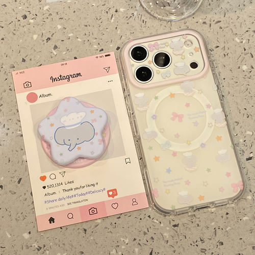 【每日新品】可爱彩色波点大象磁吸支架适用于苹果18promax手机壳iphone17pro保护套16新款15/17pm超好看独特