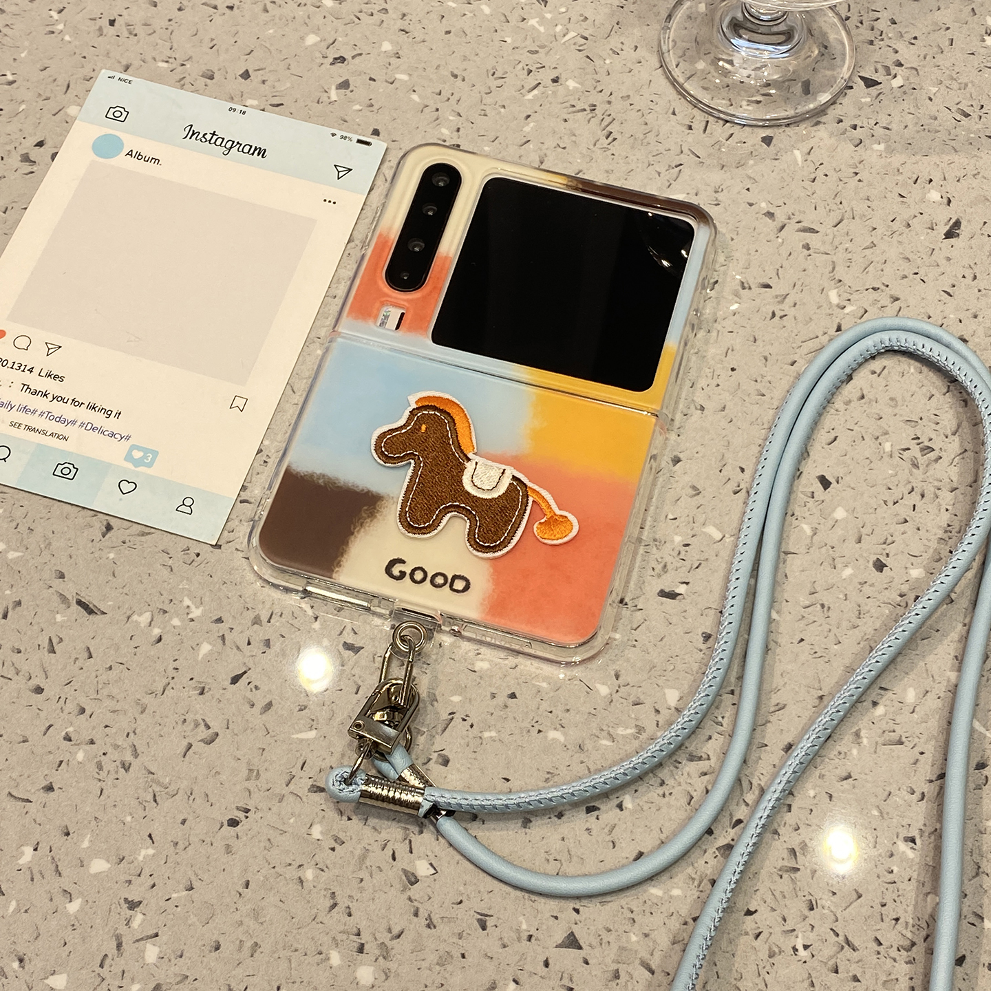 【每日新品】秋冬刺绣小马晕染斜跨挂绳适用华为purax折叠屏手机壳Pocket2超好看外壳pura小众高级感x典藏版