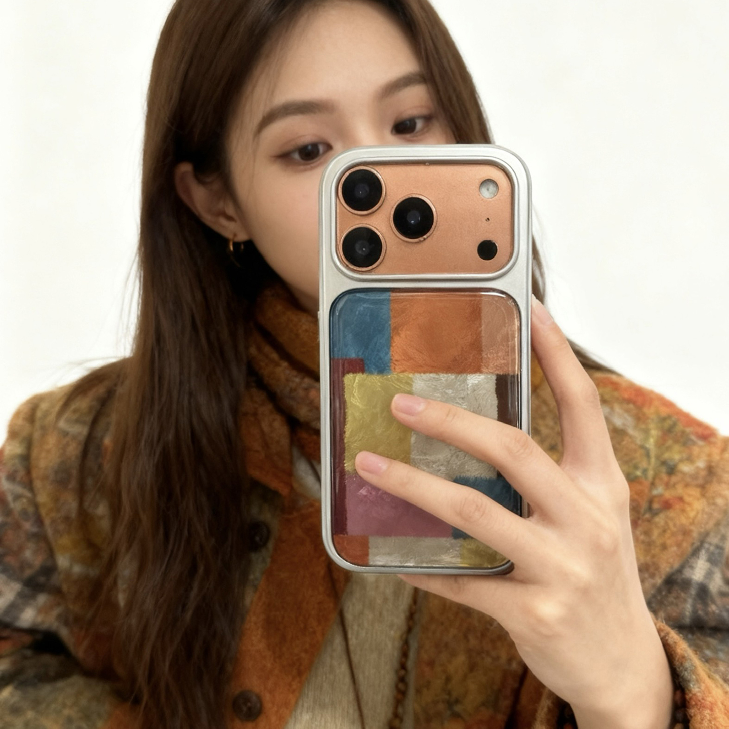 【每日新品】韩系ins镭射拼接格子适用于苹果17promax手机壳iphone16保护套14小众13新款15pro高级max手机套