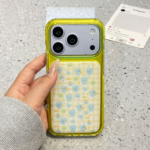 韩系ins格纹可爱酷儿适用于苹果17promax手机壳iphone16pro保护套15新款17pm超好看女max手机套高级感小众款