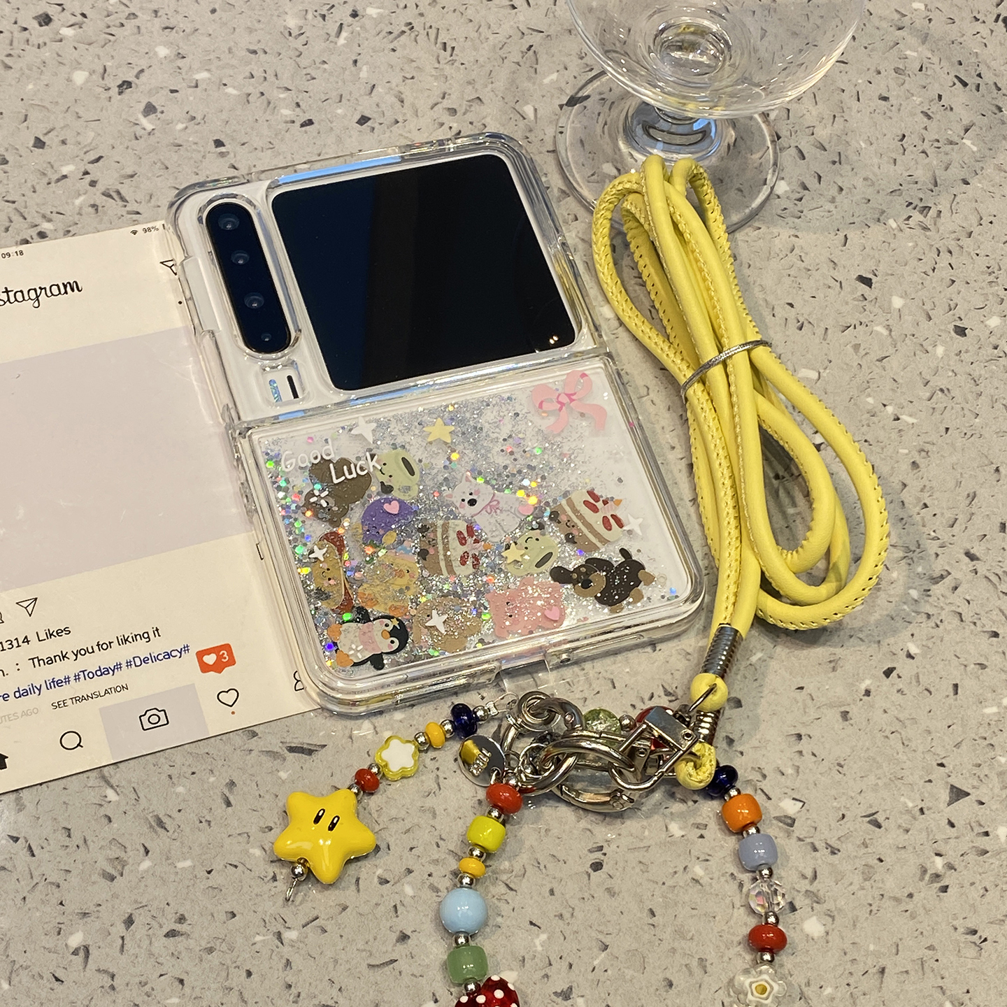 流沙闪粉小动物链条挂绳适用华为purax折叠屏手机壳pura/x典藏版三折叠保护套新款可爱卡通女款高级感小众软