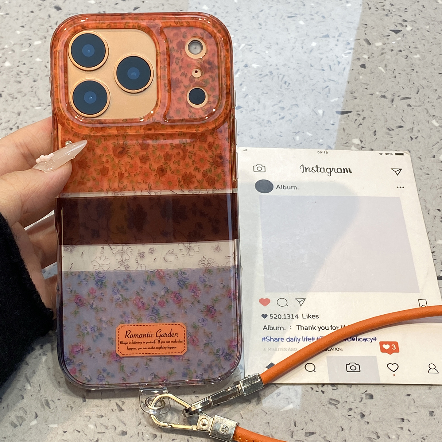【每日新品】复古拼接碎花适用于iphone17手机壳苹果15保护套14挂绳13新款17promax小众16pro不撞款max手机套