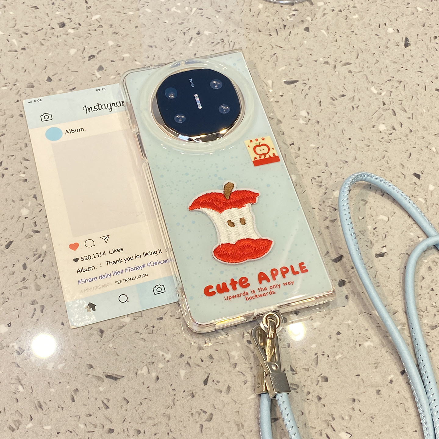 【每日新品】蓝底苹果核适用于华为x6手机壳matex5外壳matex6新款典藏版matex3外屏壳x5高端超薄x3折叠屏mate