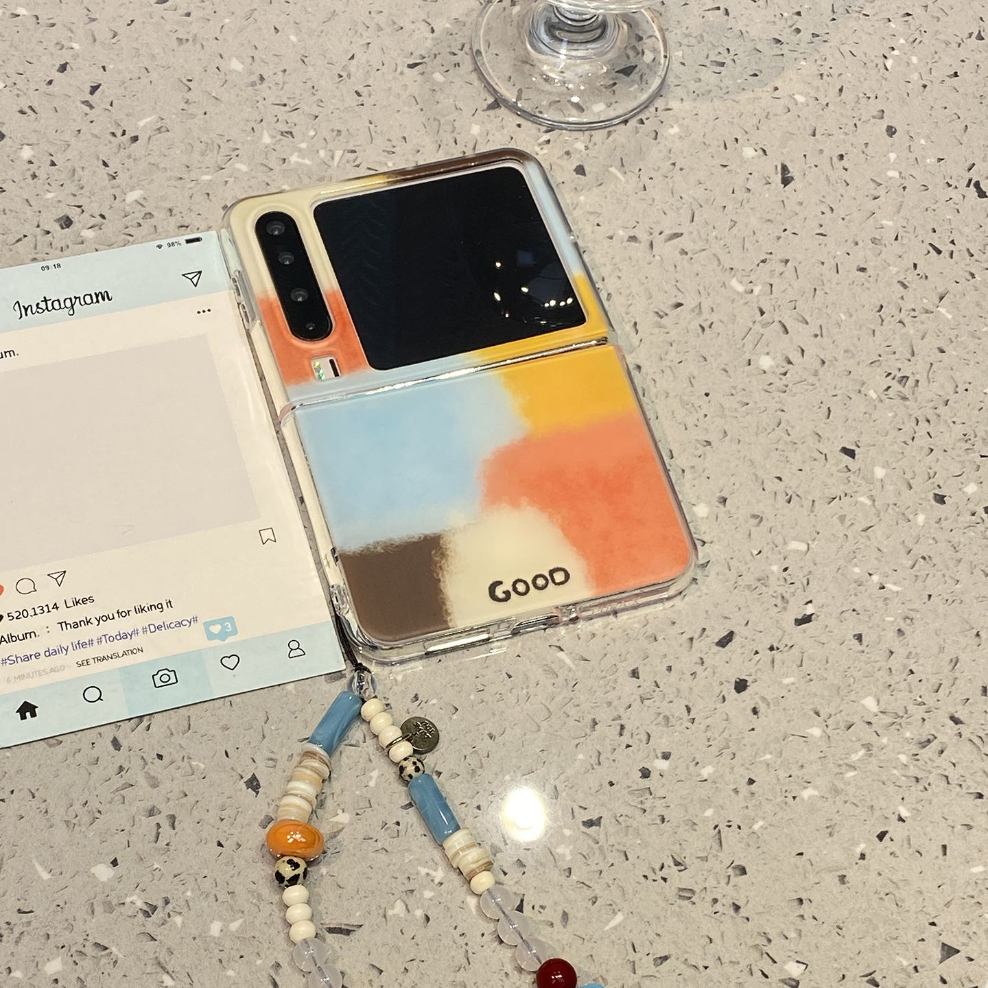 【每日新品】高级感撞色晕染色块适用华为purax折叠屏手机壳Pocket2外壳pura新款x典藏版超好看女款链条防摔