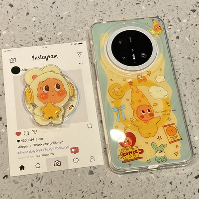 可爱星星人旋转磁吸支架适用华为mate80pro手机壳mate60pro新款mate70/p80外壳pura70p超好看女保护套不撞壳
