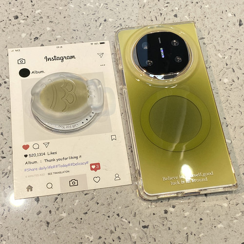 绿晕染鲷鱼烧支架适用于华为x6手机壳matex7外壳matex6典藏版matex5外屏壳x7新款x5折叠屏mate女保护套小众x3