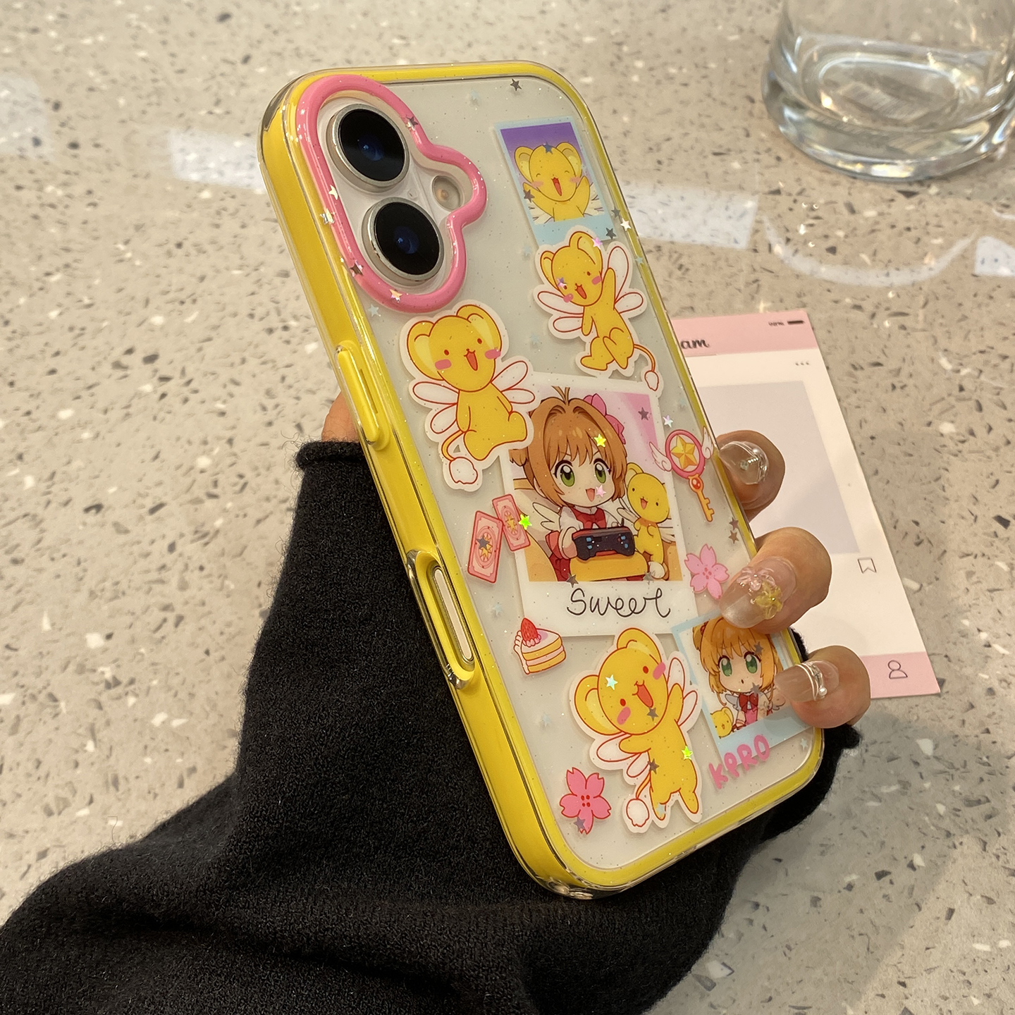 日韩可爱百变小樱插画适用于苹果16promax手机壳iphone15保护套14防摔13透明新款少女15pro小众max手机套个性