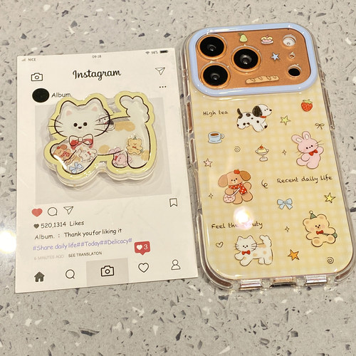 趣味可爱卡通动物合集适用于iphone17promax手机壳苹果16保护套摇摇乐新款15pro支架max手机套女独特好看创意