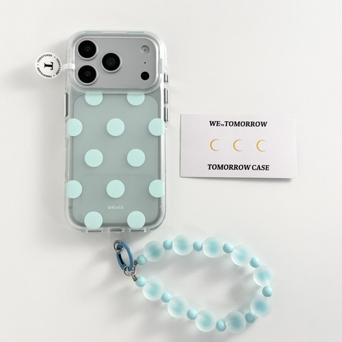 夏日小清新薄荷绿波点适用于苹果17promax手机壳iphone16pro保护套15透明14新款13带链条max超火高级感超好看