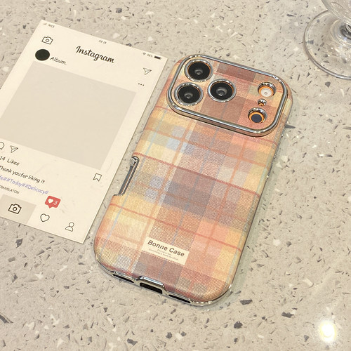 【每日新品】秋冬复古彩色格纹帆布适用于iphone17promax手机壳苹果16保护套14全包13新款15pro小众max手机套