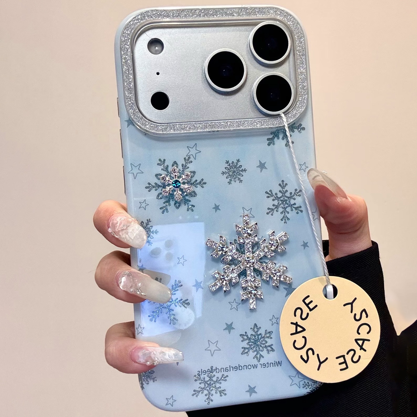 【每日新品】ins晕染蓝立体雪花适用于iphone15手机壳苹果17promax保护套14防摔13全包新款16pro女max手机套
