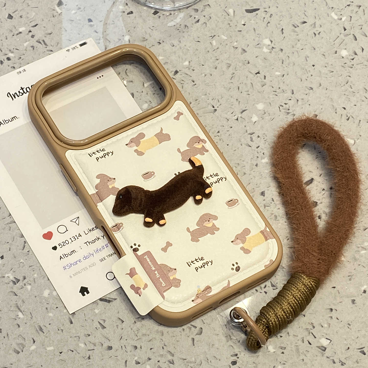 【每日新品】秋冬咖啡腊肠狗立体适用于iphone15手机壳苹果17promax保护套14挂绳13新款16pro高级感max手机套