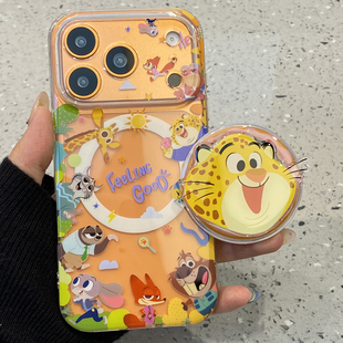卡通动漫疯狂动物城豹警官适用于苹果15手机壳iphone14保护套13新款 max超火手机套 17promax磁吸支架16pro个性