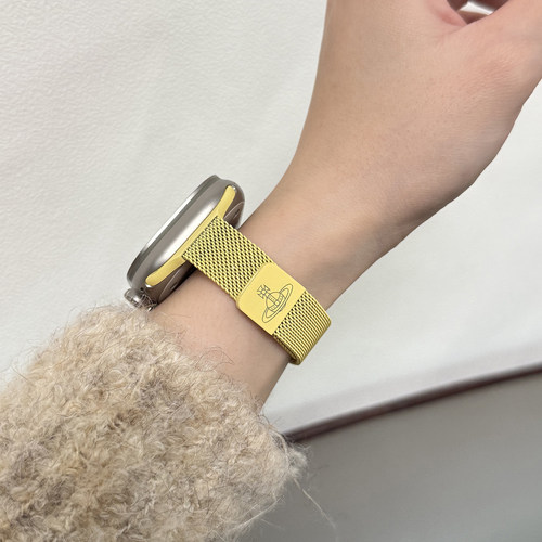 可爱西太后米兰尼斯适用苹果手表iwatch10表带applewatch9新款手表带8磁吸S7金属S6高级感S5女款SE透气不撞款