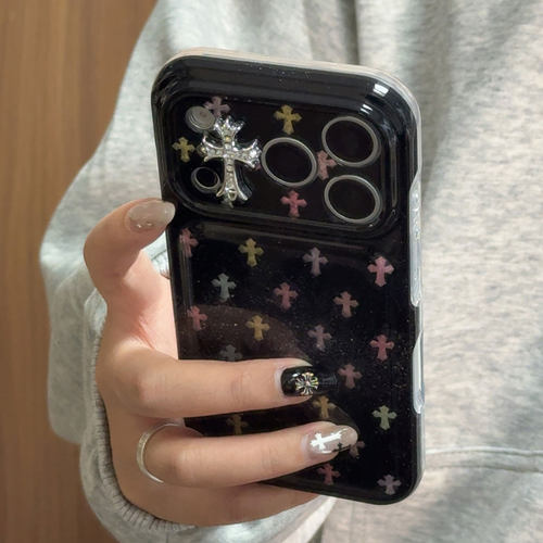 【每日新品】暗黑少女心彩色十字架适用于苹果18promax手机壳iphone17pro保护套16/15/17pm新款手机套超好看
