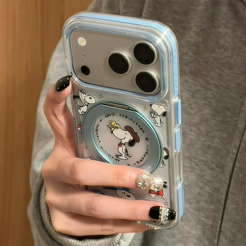 可爱史努比旋转支架适用于苹果17pro手机壳iphone16promax保护套15新款17pm超好看外壳max手机套全包防摔超火