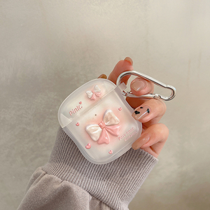 ins少女粉爱心蝴蝶结AirPodspro保护套苹果无线蓝牙耳机保护壳airpods1/2/3代可爱网红pro2高级感新款防摔套
