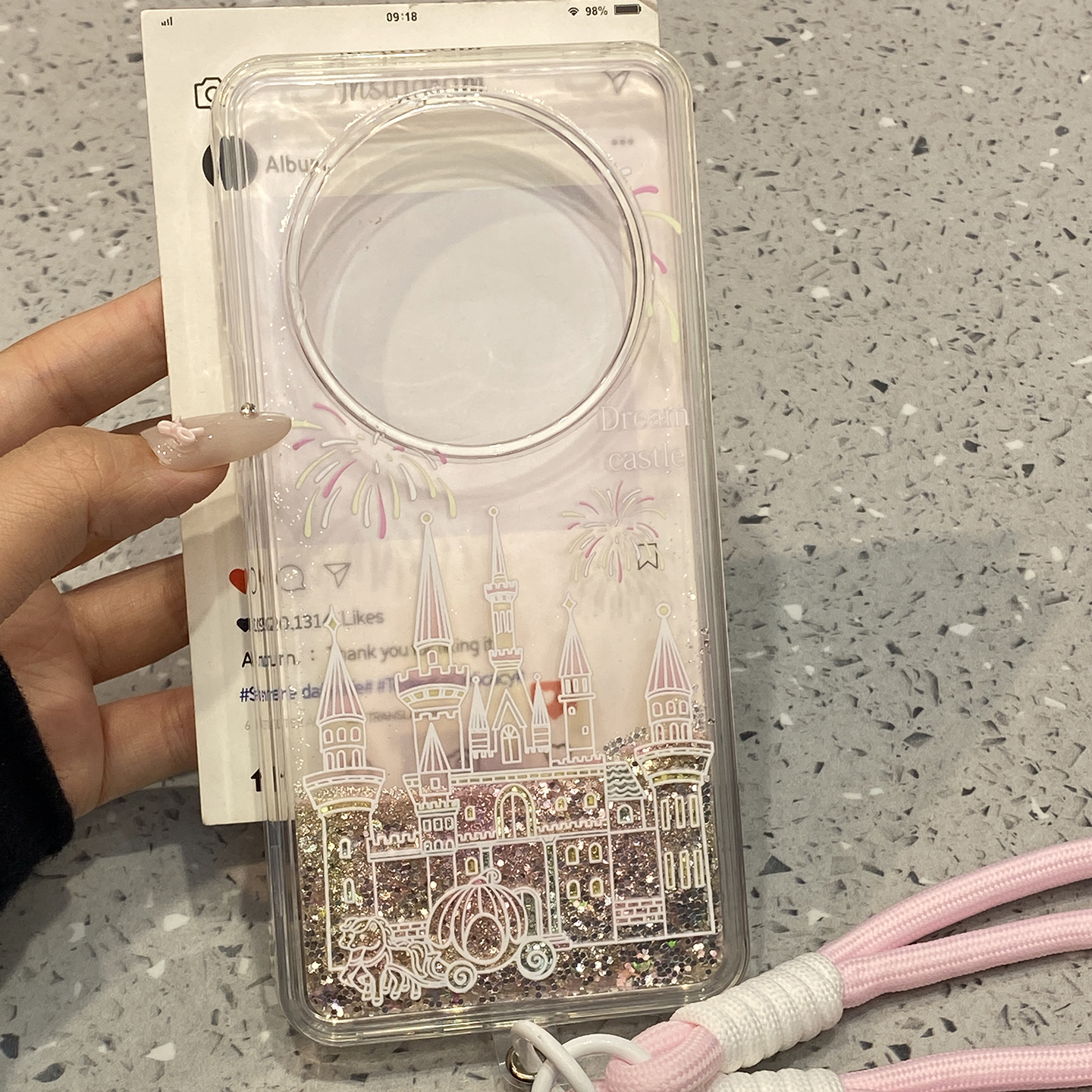 渐变流沙梦幻烟花城堡适用华为mate60pro手机壳mate70pro套pura70pro+外壳pura80p高级感p70pro新款p80透明女