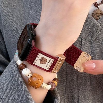 可爱小熊适用s11苹果手表表带iwatch手表带applewatch/watchs小众series新款s10/s9/s8女ultra3/2/se磁吸设计