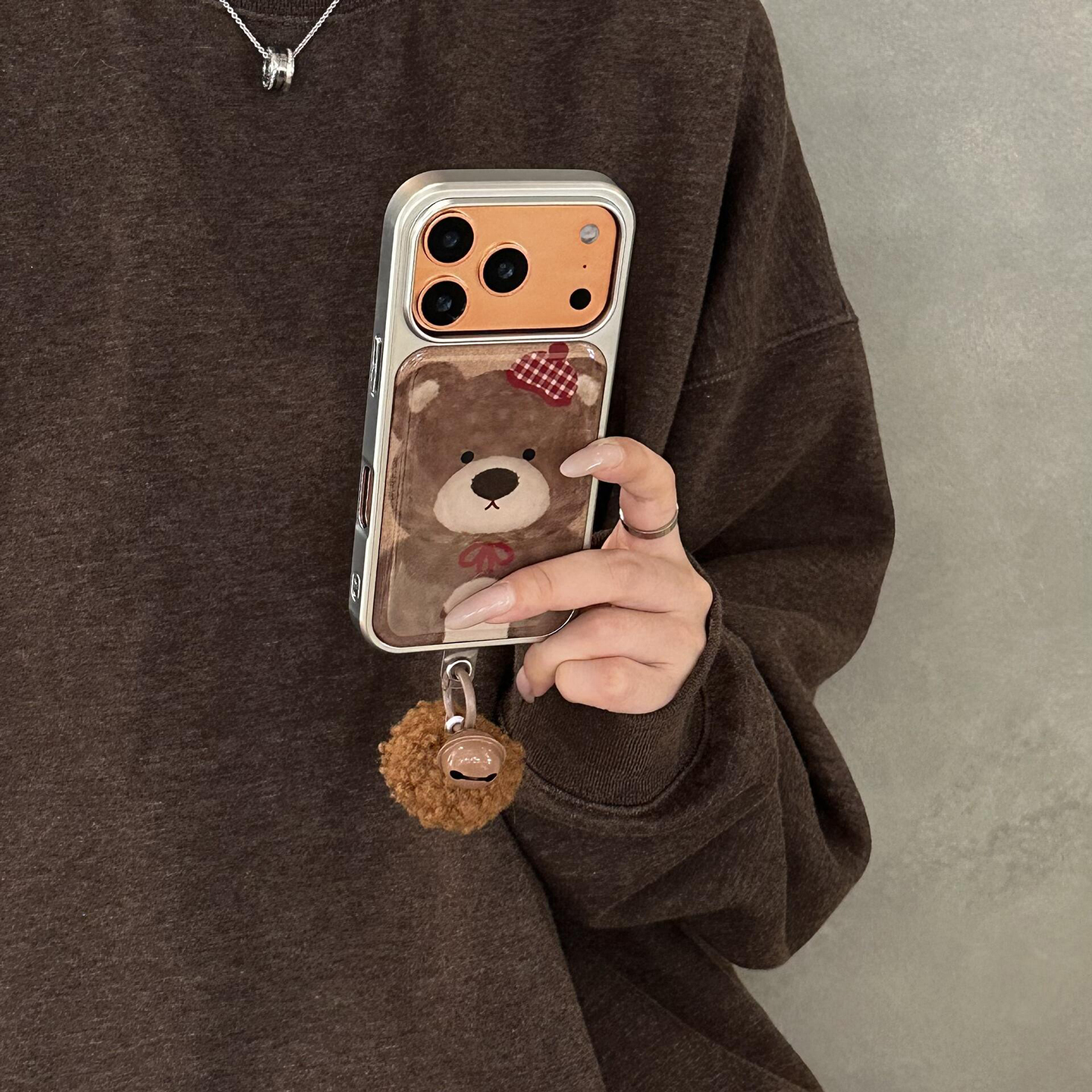 【每日新品】可爱滴胶小熊适用于苹果16手机壳iphone15保护套14毛球13新款17promax防摔15pro高级感max手机套