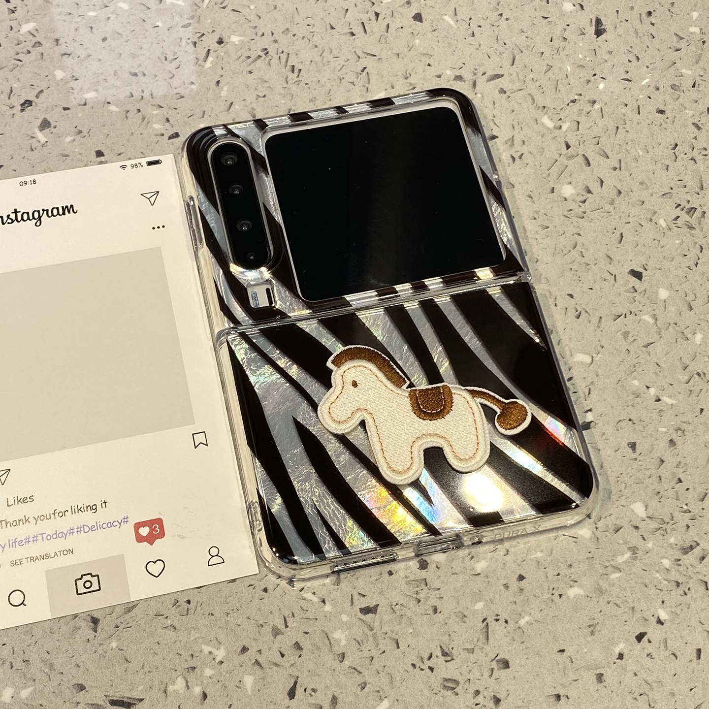 【每日新品】高级感斑马纹刺绣小马适用华为purax手机壳Pocket2超好看外壳pura个性创意x折叠屏超好看外壳女