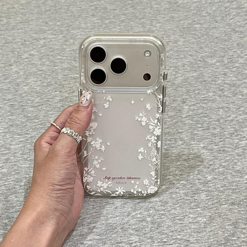 韩系ins艺术白色花朵适用于iphone17pro手机壳苹果16保护套14个性13新款15promax超火max手机套全包防摔超火