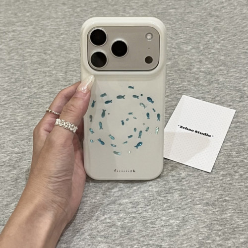 韩系ins镭射鱼群适用于苹果17promax手机壳iphone16保护套15pro新款max巨好看17pm个性i官高级感小众款超好看
