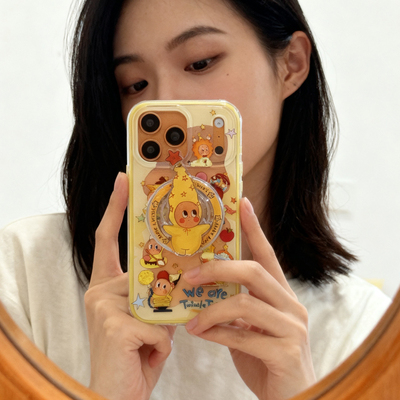 日韩可爱星星人适用于苹果17promax手机壳iphone15保护套14磁吸支架13全包新款16超火15pro网红爆款max手机套