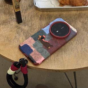 皮纹刺绣腊肠狗带挂绳适用华为mate70pro手机壳pura70情侣mate60pro p60可爱卡通mate50高级感mate40 m80新款