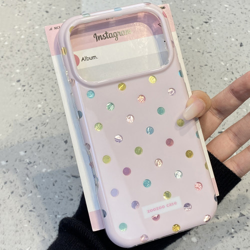 韩系ins奶油粉鎏金波点适用于苹果15手机壳iphone14保护套13防摔新款17promax小众16pro独特max巨好看手机套