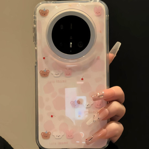 少女心粉牛奶纹卡通适用华为mate80promax手机壳mate70pro超好看外壳mate60新款p80女pura70情侣高级感小众款