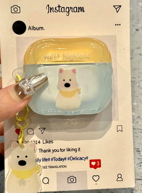 趣味可爱西高地适用苹果耳机保护套airpods4壳蓝牙2024新款airpodspro3三代二女ipods3高级感小众1airpod卡通