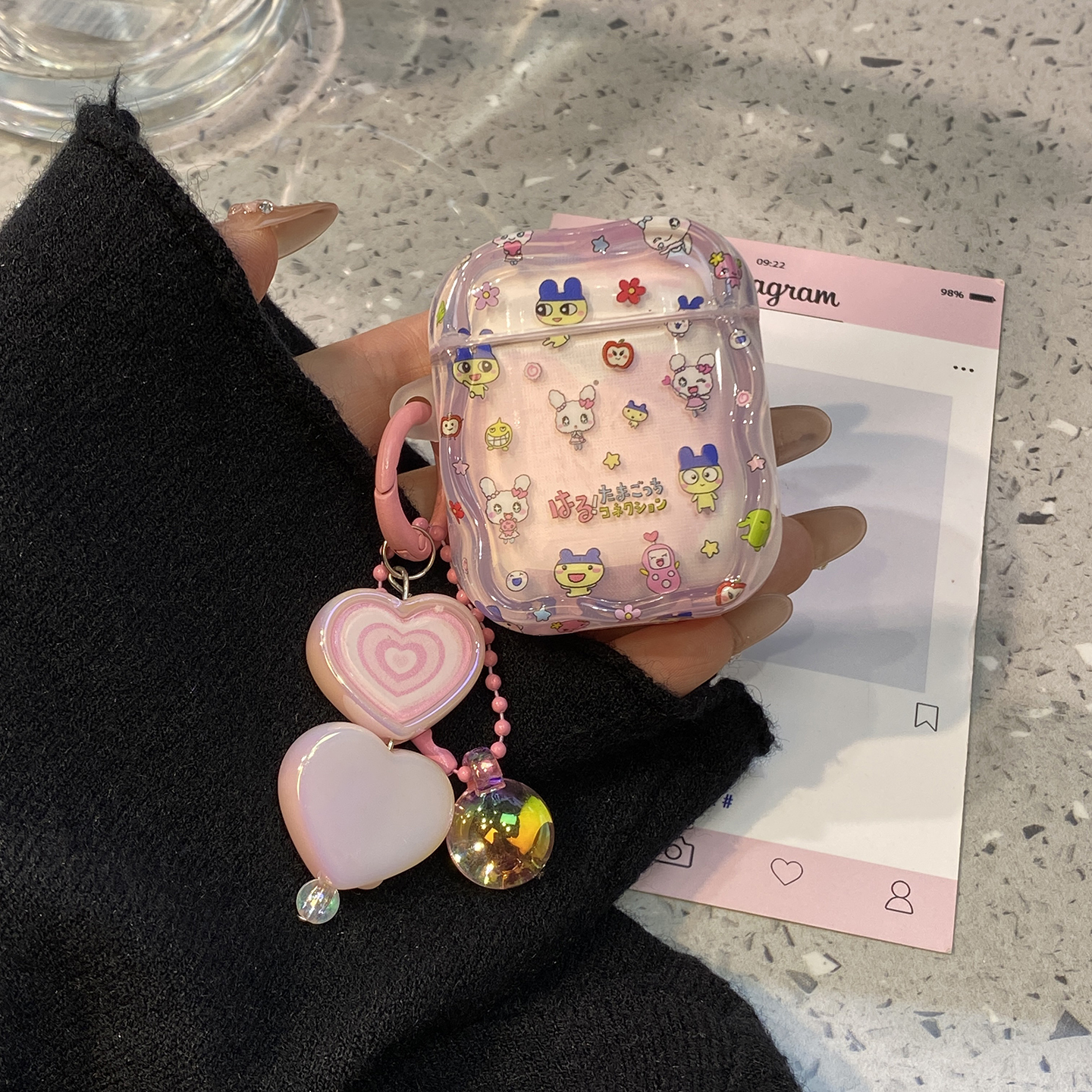 可爱粉色拓麻歌子适用airpods4保护套airpod3苹果pro耳机壳二代无线蓝牙带挂件第三代aipods2代airpodpro四代
