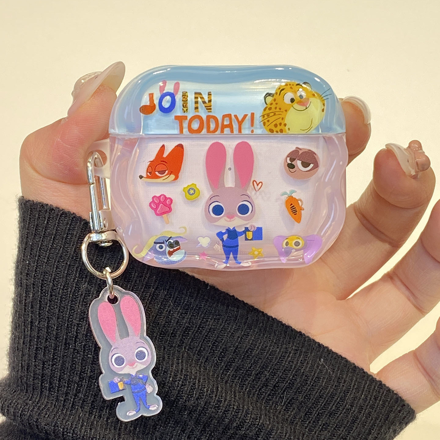 趣味ins可爱卡通朱迪兔适用airpodspro2保护套新4代airpods3耳机套二代苹果保护壳airpodspro3无线蓝牙耳机壳