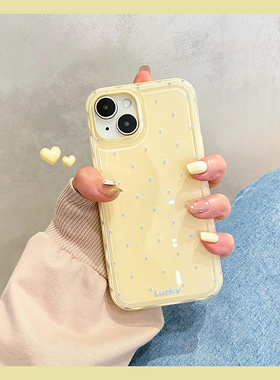 ins韩系简约纯色波点适用苹果15promax手机壳iphone14pro情侣13保护套max全包防摔硅胶软壳男女款个性创意16