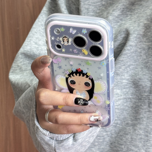 【每日新品】韩系ins可爱蝴蝶翅膀小玉女孩适用于iphone18promax手机壳苹果17pro保护套16星星15花朵17pm新款
