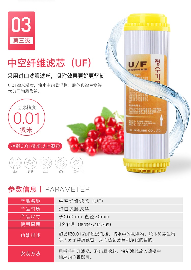 新品世韩家用直饮纯净饮水机1235级通用10寸滤芯PP棉活性炭UF膜后