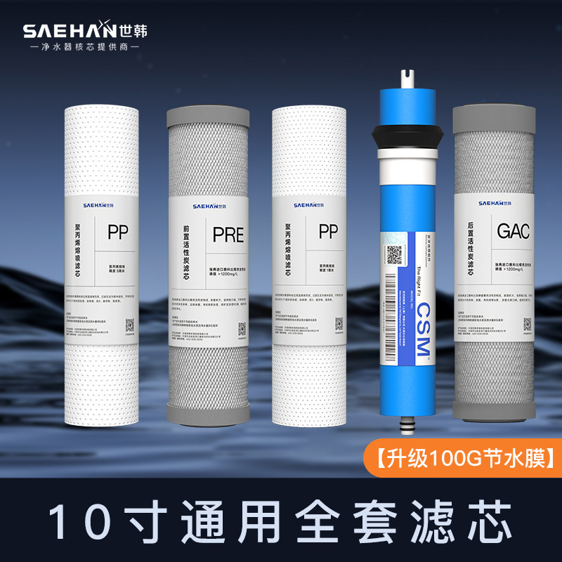 世韩五级净水机加热一体机苹果机纯净饮水器ro反渗透通用滤芯套装