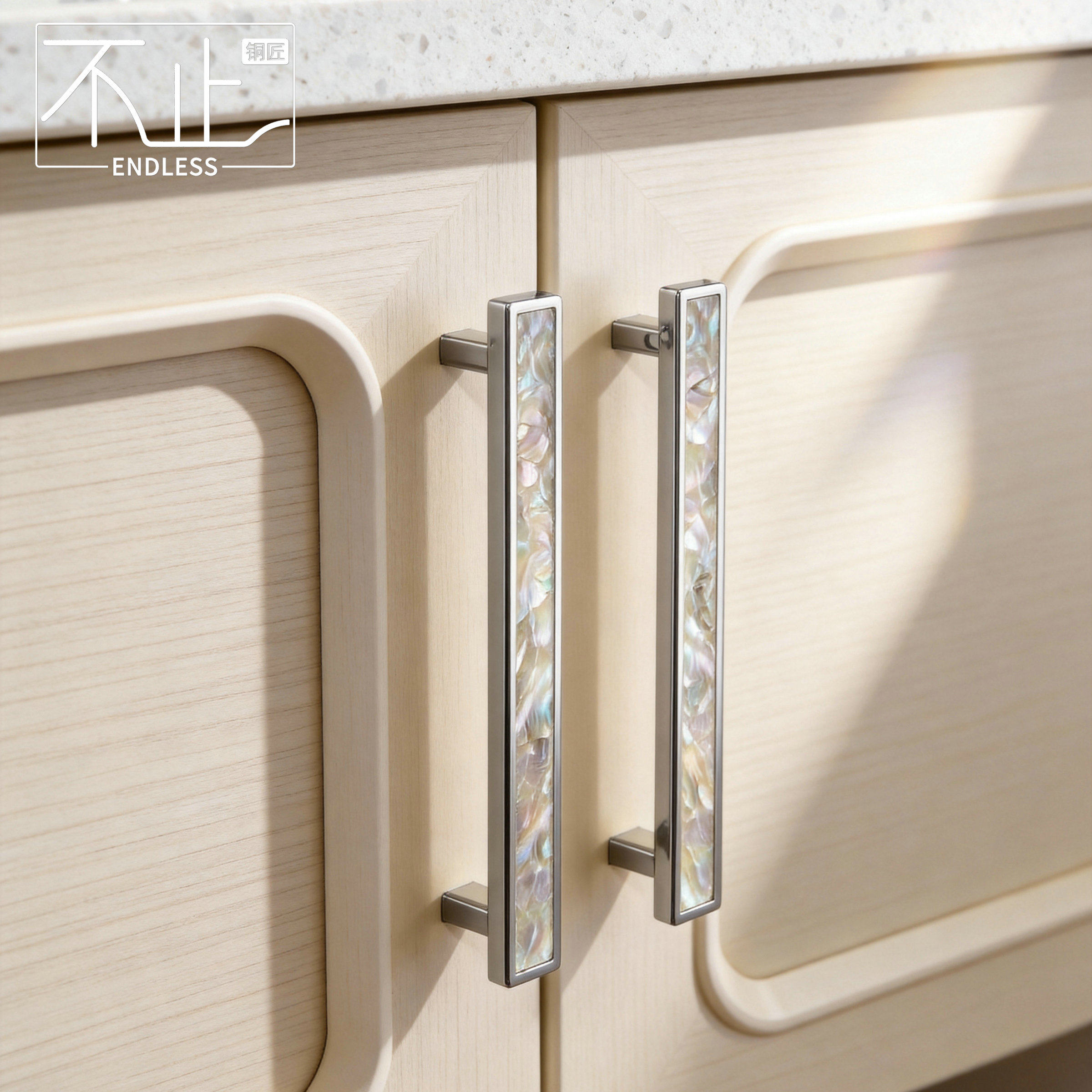 不止黄铜银色黄铜天然贝壳纹拉手轻奢抽屉柜门把手装饰高级感设计,基础建材,小拉手,淘宝优惠券,粉丝福利购,淘宝优惠卷