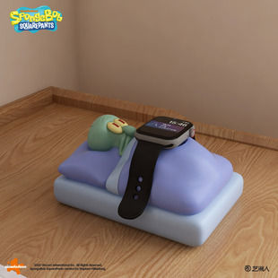 卡通创意章鱼哥适用于智能苹果s10iwatchs9手表充电支架底座装饰