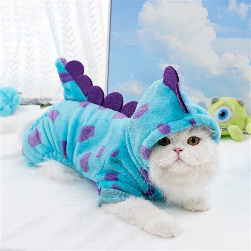 泰迪狗狗猫咪秋冬猫四脚衣服中型犬法兰绒变身装狗宠物用品服饰