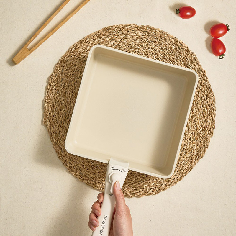 韩国代购TrueCook方形煎锅陶瓷多柄可拆卸电磁炉汤锅炒菜锅非现货,厨房/烹饪用具,煎锅/平底锅,淘宝优惠券,粉丝福利购,淘宝优惠卷