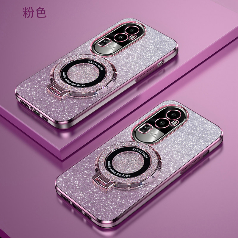 OPPOReno11渐变闪粉手机壳高端时尚OPPOReno11Pro高级感新款磁吸支架reno11Pro+超薄软壳简约防摔保护适用于