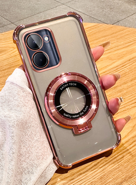 真我C33手机壳新款气囊防摔realmeC33高级感透明保护套车载磁吸支架简约时尚电镀个性创意镜头全包男女适用于