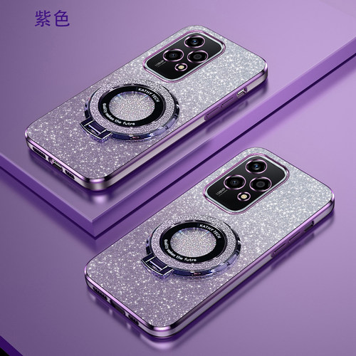 荣耀200lite渐变闪粉手机壳高端时尚honor200pro新款创意高级感全包磁吸支架超薄荣耀200防摔奢华保护适用于