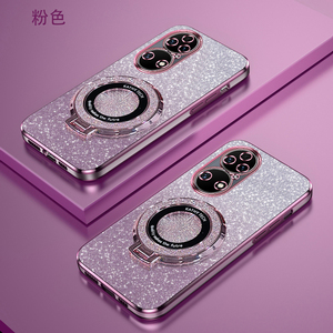 华为P50Pro渐变闪粉手机壳高端时尚p50高级感新款曲屏创意huaweip50e磁吸支架超薄软壳pro防摔商务保护适用于